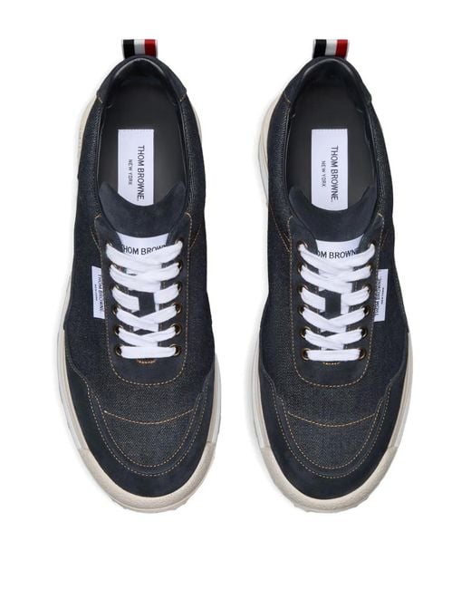 Thom Browne Blue Selvedge Denim Tech Runner Alumni Sneakers for men