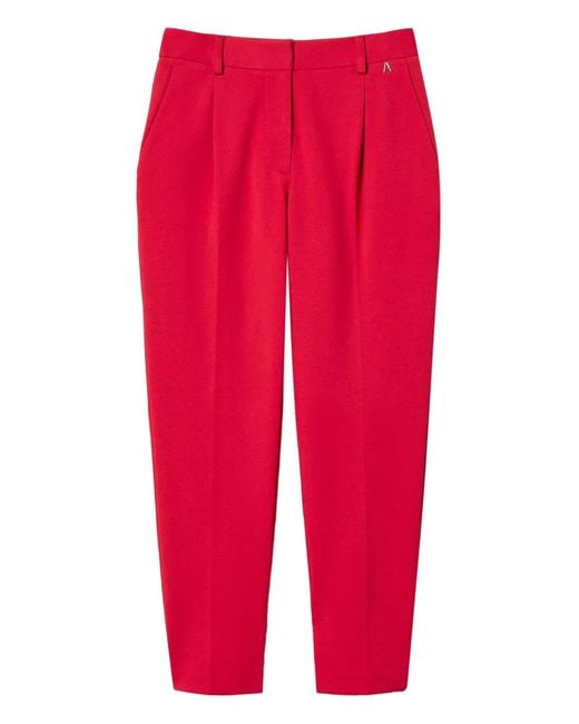 Twinset Red Slits Cigarette Trousers