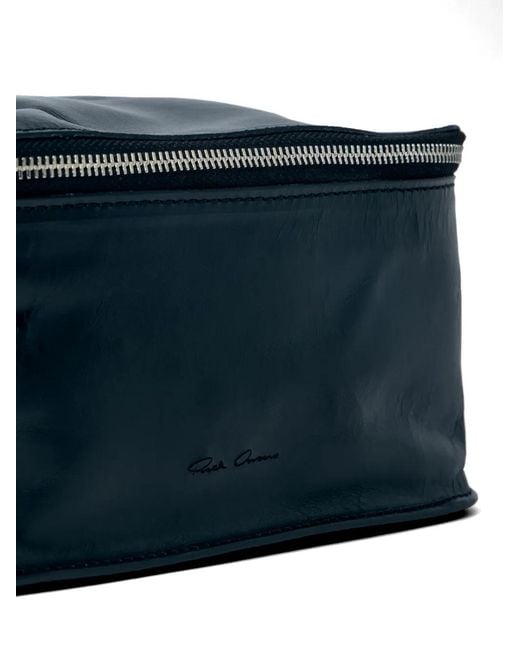 Rick Owens Blue Rectangular Zip Clutch Bag