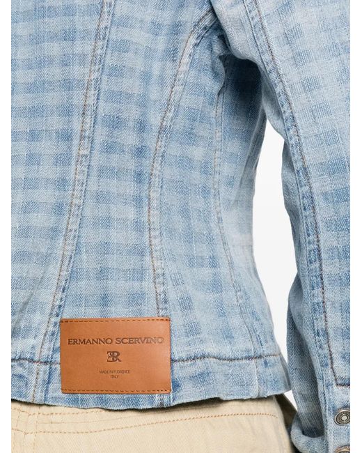 Ermanno Scervino Blue Check Pocket Jacket