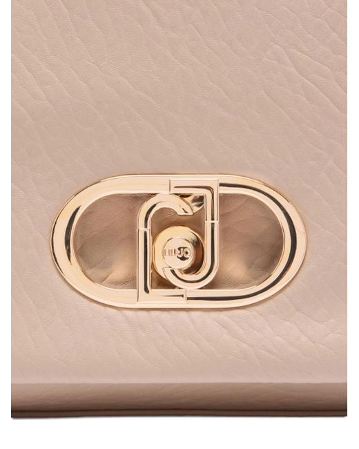 Liu Jo Pink Large Lapuffy Logo-Plaque Chain-Strap Shoulder Bag