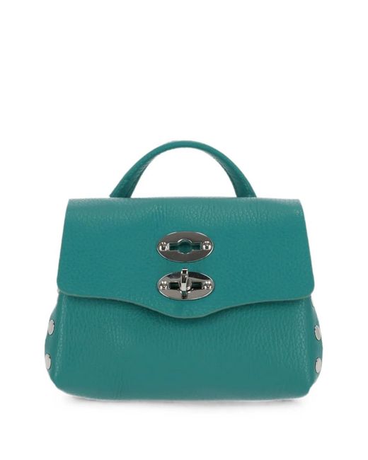 Zanellato Green Super Baby Postina Stud-Embellished Cross Body Bag
