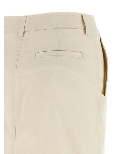 Thelatest White Donna Pocket Split Midi Skirt