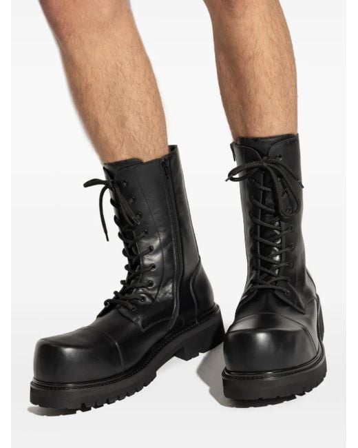 メンズ Vetements Lace-up Round-toe Boots Black