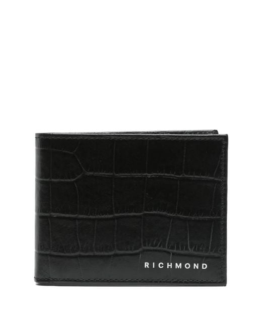 Portafoglio Con Effetto Coccodrillo di John Richmond in Black da Uomo