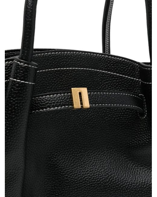 JW PEI Black Medium Hana Pebbled-Effect Tote Bag