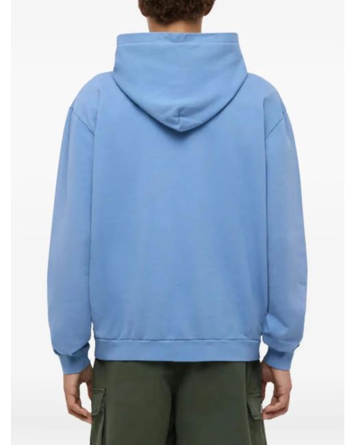 flâneur Blue Logo-Print Hoodie for men