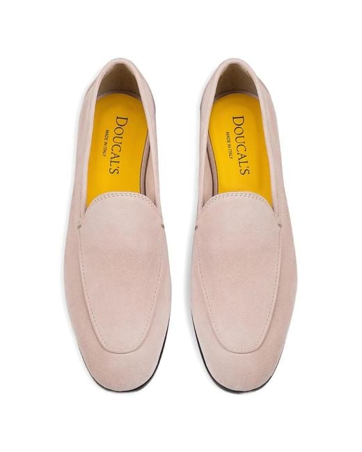 Doucal's Pink Suede Loafers