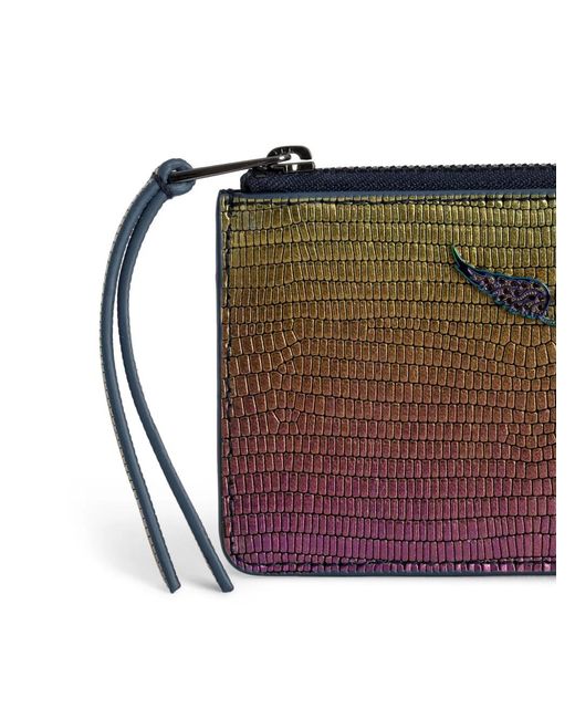 Zadig & Voltaire Brown Zv Iridescent-Effect Wallet