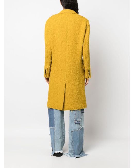 DSquared² Yellow Einreihiger Boucle-Mantel