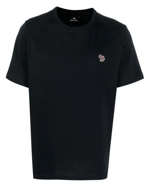 Paul Smith Black Zebra Logo Cotton T-Shirt for men