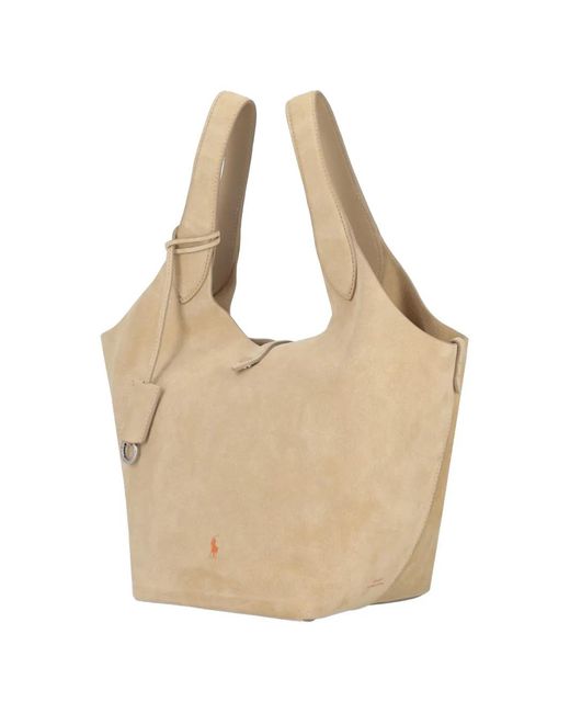 Polo Ralph Lauren Natural Polo Play Suede Tote Bag