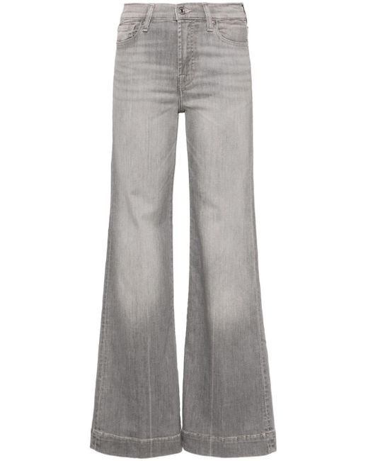 Jeans Modern Dojo svasati a vita alta di 7 For All Mankind in Gray