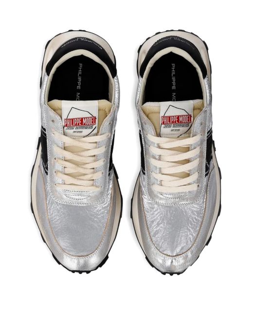 Philippe Model White Tour Metallic Leather Sneakers for men