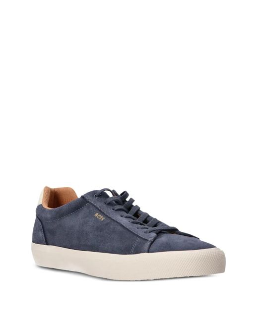 Boss Blue Leather Sneakers for men