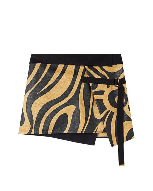 Emilio Pucci Black Jacquard Wrap Skirt