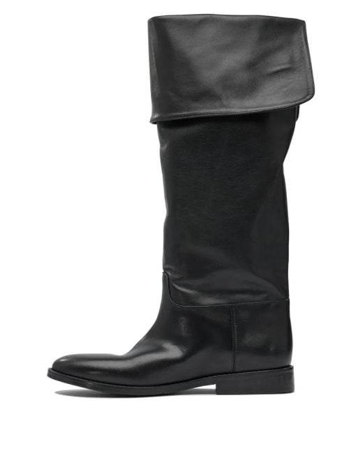 strategia shoes Black Kniehohe Lederstiefel
