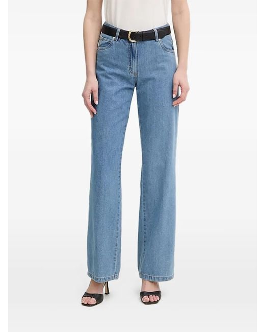 Silvian Heach Blue Versly Straight-Leg Jeans