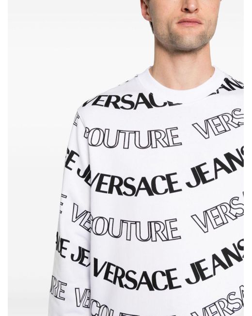 メンズ Versace ロゴ スウェットシャツ White