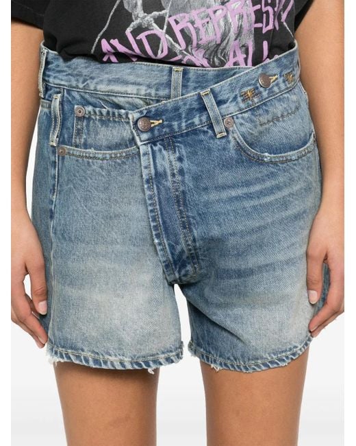 R13 Blue Crossover Short