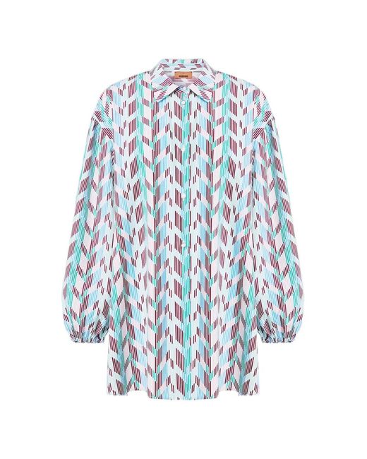 Missoni Blue Chevron-Pattern Shirt