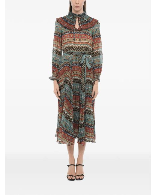 LaDoubleJ Brown Nefertiti Giza Pleated Midi Dress
