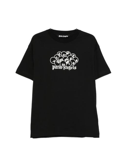 Palm Angels Black Pa Pool Graphic-Print T-Shirt for men