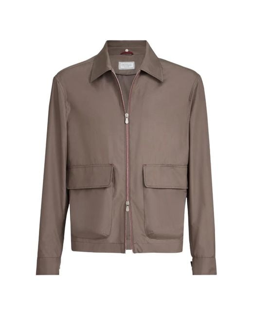 Brunello Cucinelli Brown Unlined Outerwear Jacket for men