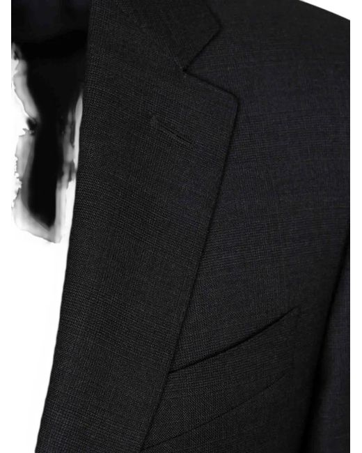 Canali Black Single-Breasted Notched-Lapels Suit for men