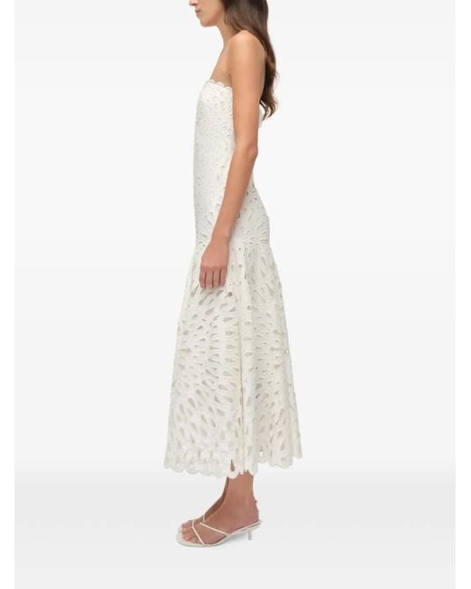 Jonathan Simkhai White Florence Embroidered Lace Midi Dress