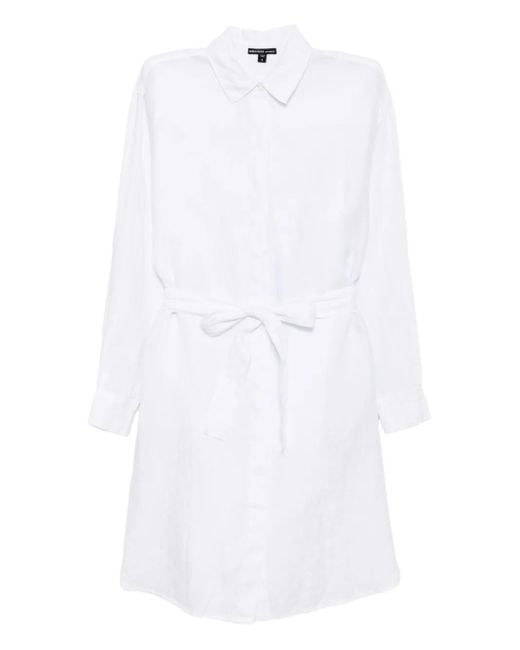 James Perse White Linen Shirt Dress