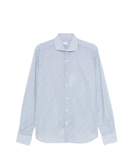 Orian Blue Floral-Print Shirt for men