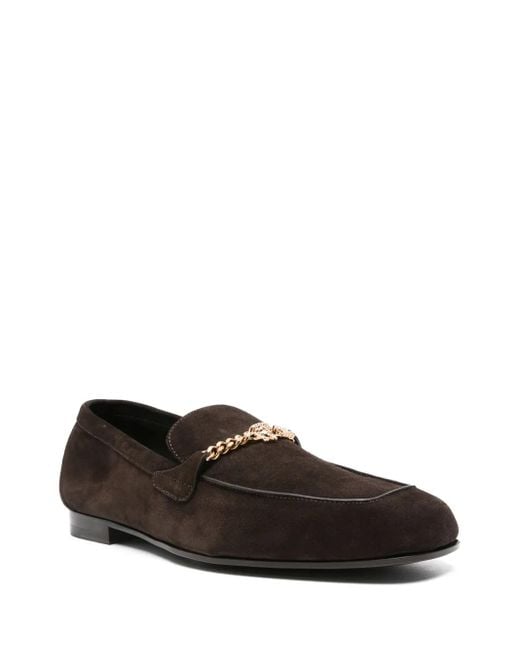 Versace Black Medusa Suede Loafers for men