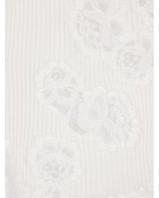 Ermanno Scervino White Lace Detail Top