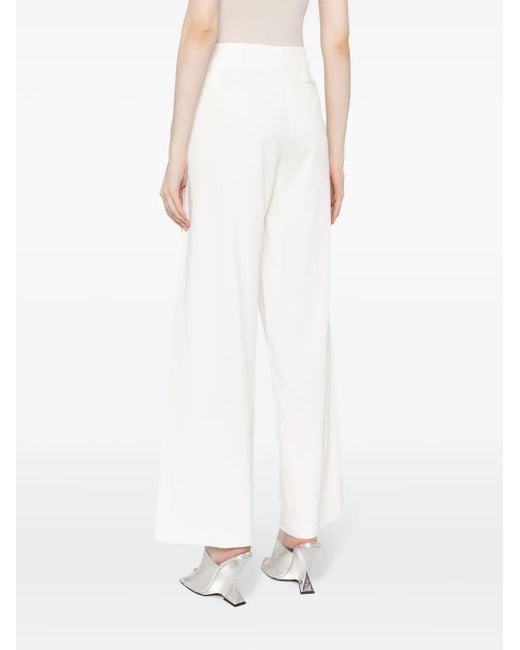 Pantalones anchos con detalles de cristal Forte Forte de color White