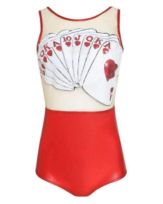 Brigitte Bardot Carnaval Naipes ワンピース水着 Red