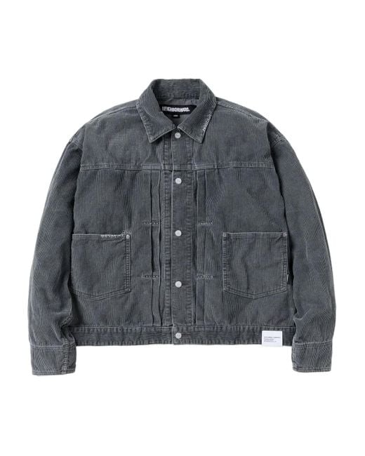 Neighborhood Jacke aus Cord mit Falten in Gray für Herren