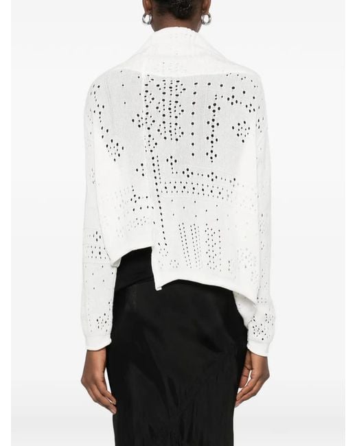 Y's Yohji Yamamoto White Asymmetric Knitwear
