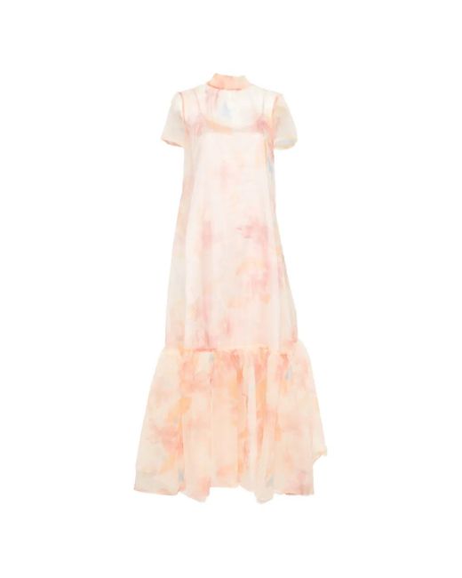 Staud Pink Calluna Floral-Print Maxi Dress