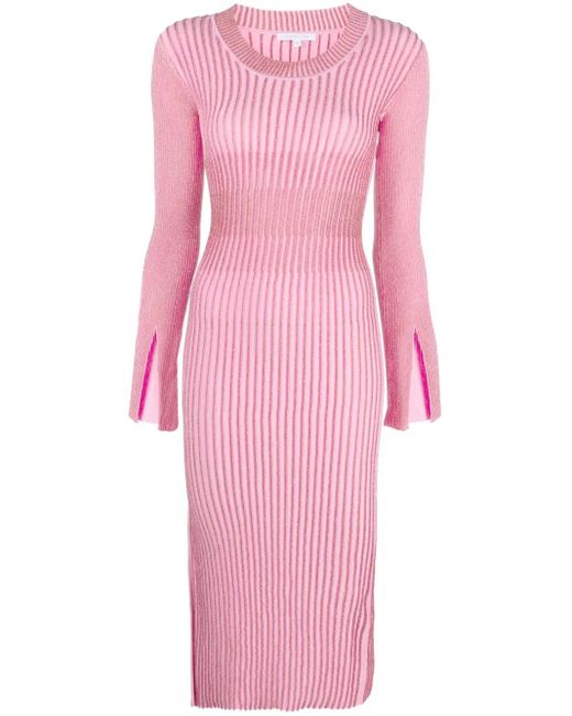 Abito Lungo A Coste di Patrizia Pepe in Pink