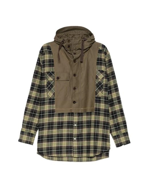 Camicia Con Design Patchwork di Kolor in Green da Uomo