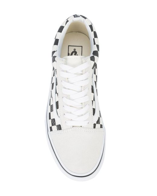 Vans Rubber Old Skool Mixed Check Trainers in White for Men | Lyst