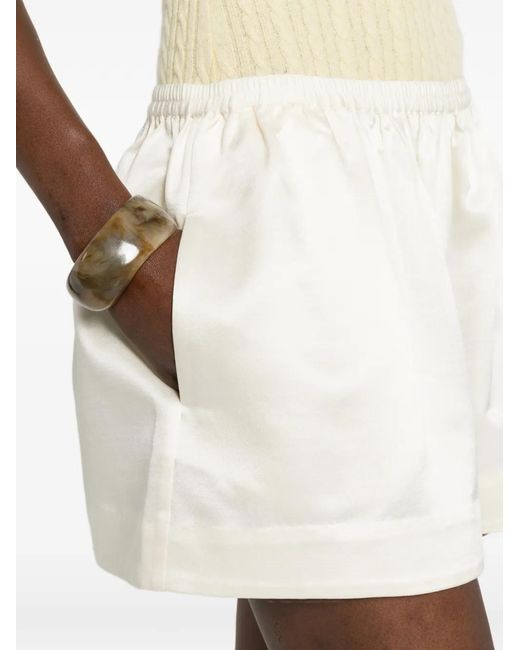 Soft Goat White Short À Taille Élastiquée
