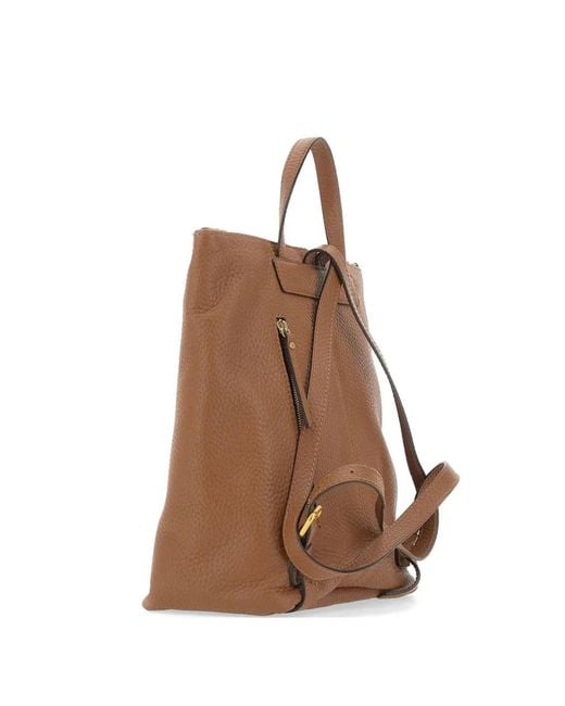 Gianni Chiarini Brown Sandra Maxi-Grain Leather Backpack