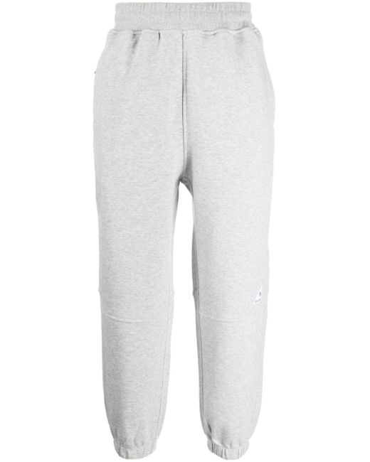 Izzue Gray Logo-patch Cotton-blend Track Pants for men