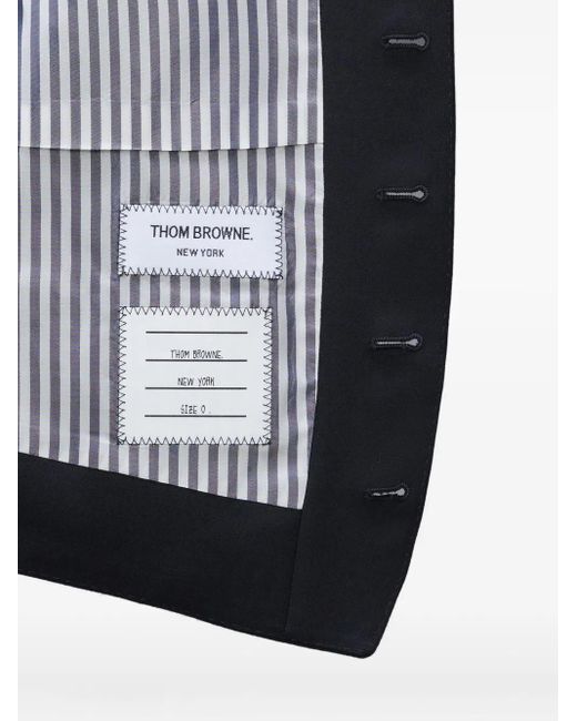 Thom Browne Blue Striped-Back Five-Button Waistcoat for men