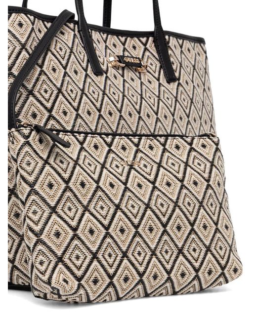 Guess Natural Sophia Geometric-Pattern Tote Bag