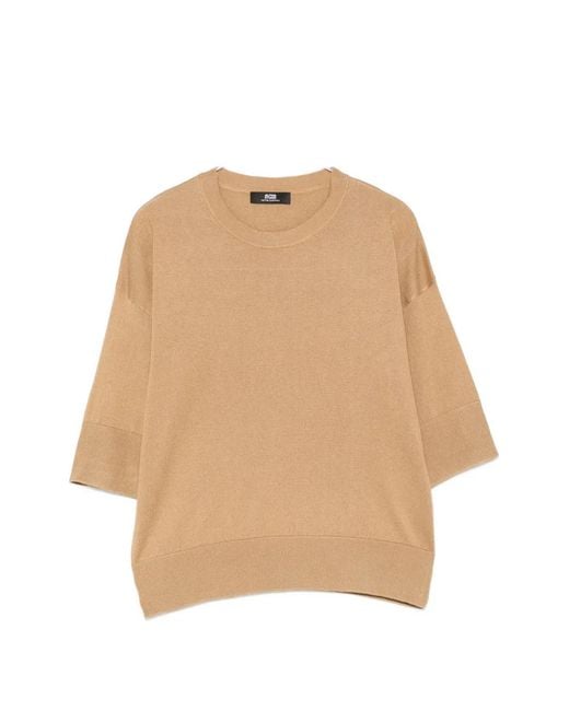 Alpha Studio Natural Crew Neck Top