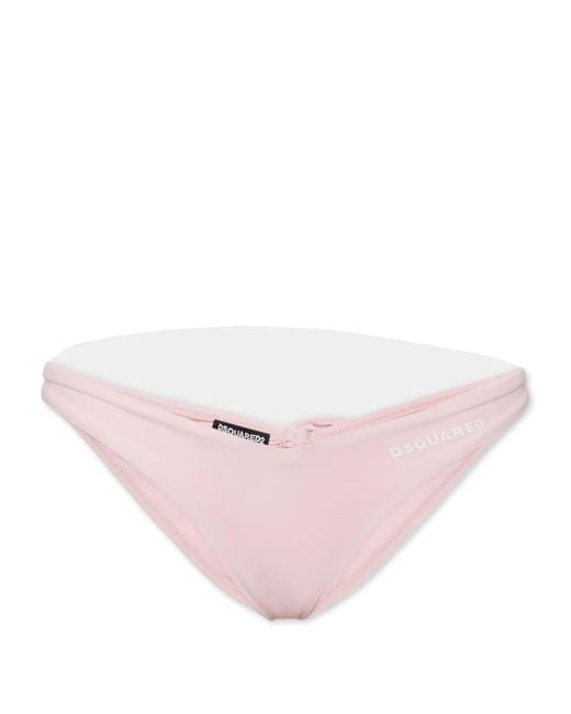 DSquared² Pink V-Shape Bikini Bottom