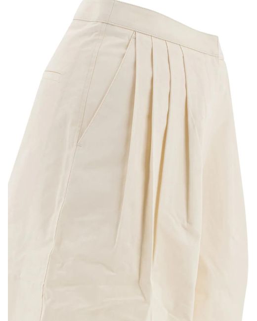 The Loom Natural Pleated Cotton Trousers